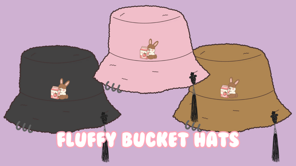 Fluffy Peach Bunny Bucket Hat - Euphoric Sun