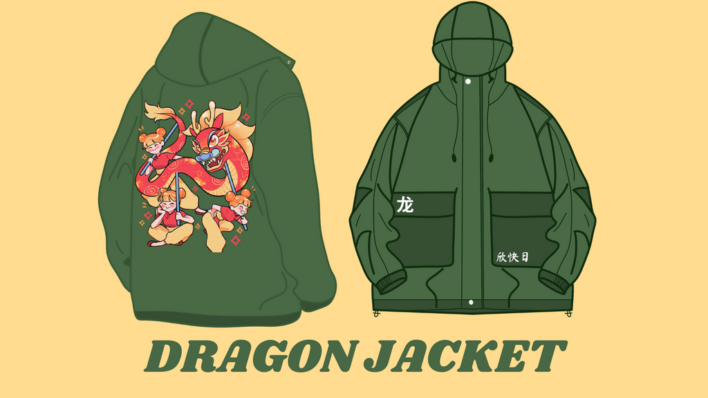 Green Dragon Year Cargo Jacket (Pre-Order) - Euphoric Sun