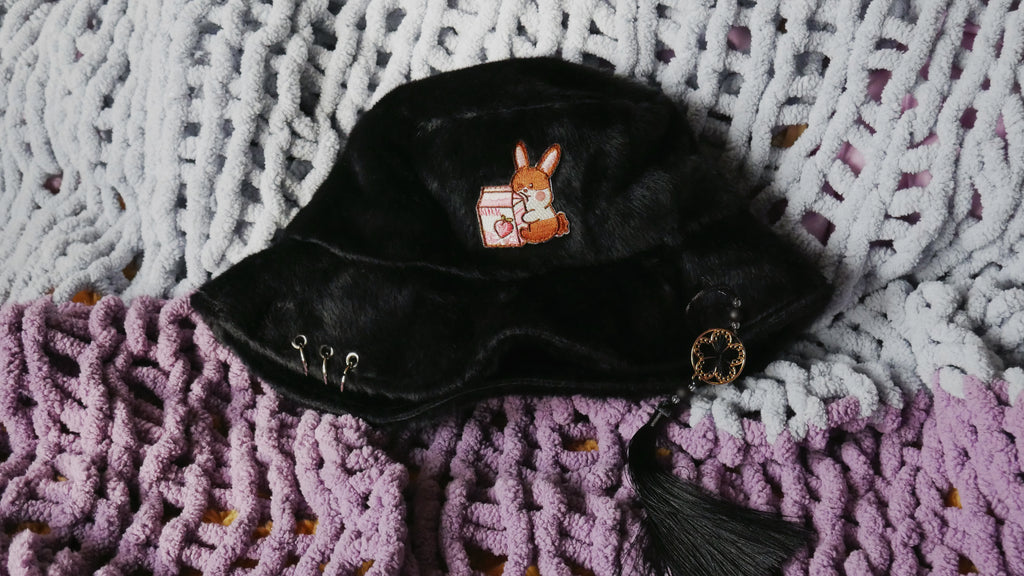 Fluffy Peach Bunny Bucket Hat - Euphoric Sun