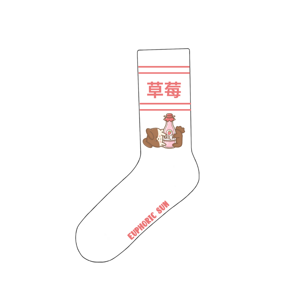 Strawberry/Euphoric Feeling Crew Socks - Euphoric Sun